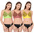 DeVry Double Layered Cotton Wirefree ,Non-Padded Printed Bra pack Of 3 Pc Set Bra Multicolors