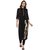 Janasya Women's Black Foil Print Crepe Straight Kurta