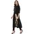 Janasya Women's Black Foil Print Crepe Straight Kurta