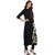 Janasya Women's Black Foil Print Crepe Straight Kurta