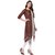 Janasya Women's Off White Foil Print Crepe Asymmetric Kurta