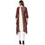 Janasya Women's Off White Foil Print Crepe Asymmetric Kurta