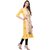 Janasya Women's Yellow Embellished Crepe A-Line Kurti