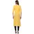Janasya Women's Yellow Embellished Crepe A-Line Kurti