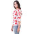 Amiable Casual Half Sleeve Floral Print Women White Red Flower Top