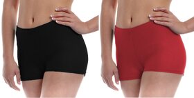 The Blazze Women's Seamless Spandex Boyshort Underskirt Pant Short Leggings  Pack Of 2