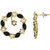 Asmitta Fashionable Flower Design Gold Plated Oxidized Dangler Earring For Women