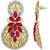 Asmitta Resplendent Round Stone Filigree Gold Plated Drop Earring For Women