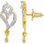 Asmitta Splendid Heart Shape American Diamond Gold Plated Dangle Earring For Women