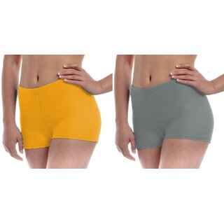                       The Blazze Women's Seamless Spandex Boyshort Underskirt Pant Short Leggings  Pack Of 2                                              
