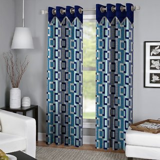 Cloud India Door  Window Supremo Curtains Polyster Living Room  Bed Room Curtains Pack of 2 With Attractive Color