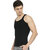 SOLO Men's Designer Cotton Color Vest Soft Stretchable Casual Sleeveless Black Color