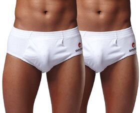 omtex Sports Brief Cricket Special Brief - White - Large (Pack of 2)