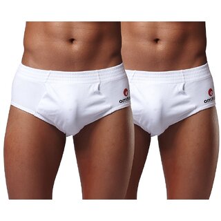 omtex Sports Brief Cricket Special Brief - White - Large (Pack of 2)