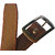 Sunshopping mens tan and brown leatherite needle pin point buckle belt combo with white socks and brown wallet (Pack of four)