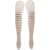 Neska Moda Women Beige Striped Cotton Thigh High Stockings STK14