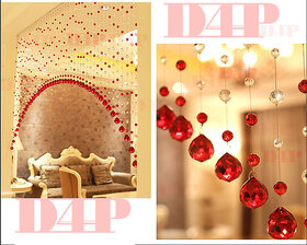 Discount4product 10 Strings Bead String Curtain Red (Plastic Bead Glass Drops)