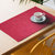 Lushomes Set of 6 Ribbed Maroon Cotton Table Mats (Size: 13