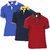 Pack Of 3- Plain Cotton Polo Collar Casual T-Shirt For Men by Baremoda (Multicolor)