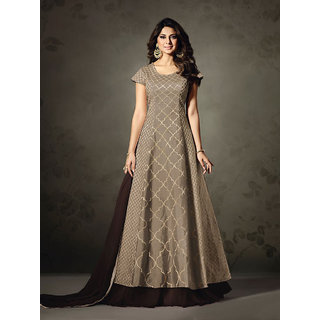 Brown Anarkali Floor Length Dress