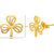 MAGS Silver Self Design Nature Shape Stud Earring for Girls (KLE-245, Golden)