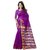 Subhash  Purple Plain Banarasi Cotton Silk Saree For Women
