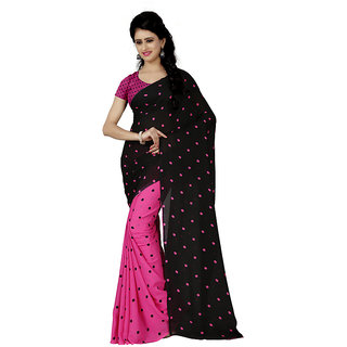Anand Sarees Pink Georgette Floral Saree With Blouse