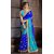 CRAZYDDEAL Blue Georgette Embroidered Saree With Blouse