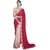 Sudarshan Silks Red Crepe Self Design Saree With Blouse