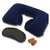 SNR 3 in 1 Travel Set-Air Neck Pillow Cushion Car-EYE MASK Sleep Rest Shade-Ear Plug