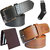 Sunshopping mens black and tan leatherite needle pin point buckle belt combo with black socks and brown wallet (Pack of four)