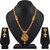 Asmitta Traditional Leaf Design Gold Plated Matinee Style Necklace Set For Women