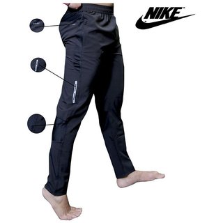 Nike black hot sale lycra trackpants