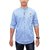 KACLFS1171 - Kuons Avenue Men's Icewash Denim Chinese Collar Full Sleeve Casual Denim Shirt for Men