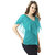 Aashish Garments - Green Summer V Neck Cold Shoulder Layer Top