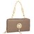 Aliado Faux Leather Coffee Brown Embellished Zipper Sling Bag