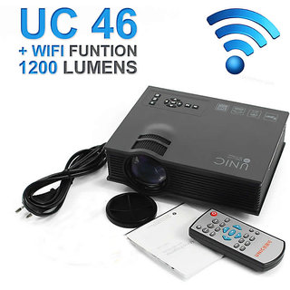 UNIC UC46 LED Wifi 1200 Lumens DLNA/ Airplay/ Airmirror/Miracast Projector by Antara Sales