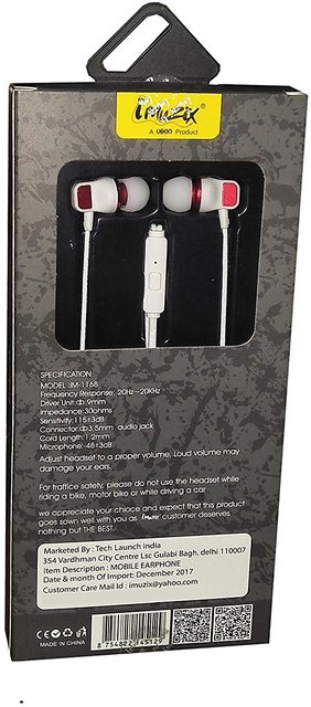 Buy UBON DJ Series IM 1168 Champ Earphone With Min White Online