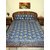 AH Double Bed Size  Blue color  Silk Bed Cover ( Bed Spread )  With 2 Pillow Cover