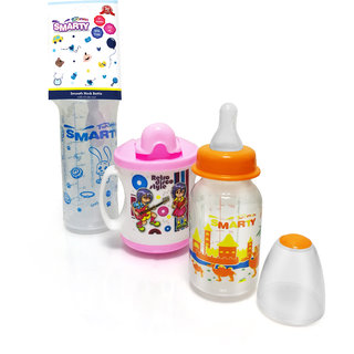 baby feeding bottles with spoon