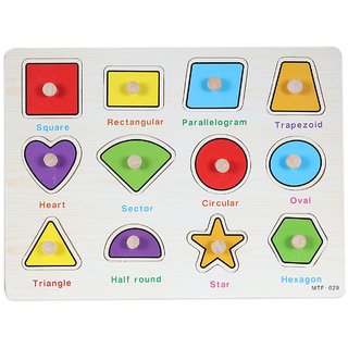 SHRIBOSSJI Wooden Geometric Puzzle and Educational Toy For Child  (Multicolor)