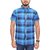 KACLHS1163 - Kuons Avenue Men's Cotton Blue Indigo Checks Half Sleeve Casual Party Shirt