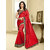 Women's Red Paprer Silk Sari With Blouse
