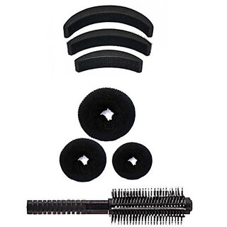 Out Of Box Set Of 3 Hair Pin Puff And Donut Bun Three Size Oob1112 Extreme Hair Volumizer Bun with Round Comb