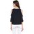Klick2Style Casual 3/4th Sleeve with Slit  Cold Shoulder Solid Women's Top Black