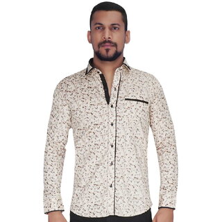                       Disperse Print Brown with Flower Print Shirt By Corporate Club                                              