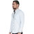 White with Blue  Grey Print Shirt By Corporate Club