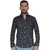 Black with Black Flower Print Shirt By Corporate Club