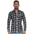 Black with White Over Checks Print Shirt By Corporate Club