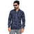 Wildstyle Cotton  Navy Full Sleeve Normal Collar Causal wear Mens Printed Shirt
